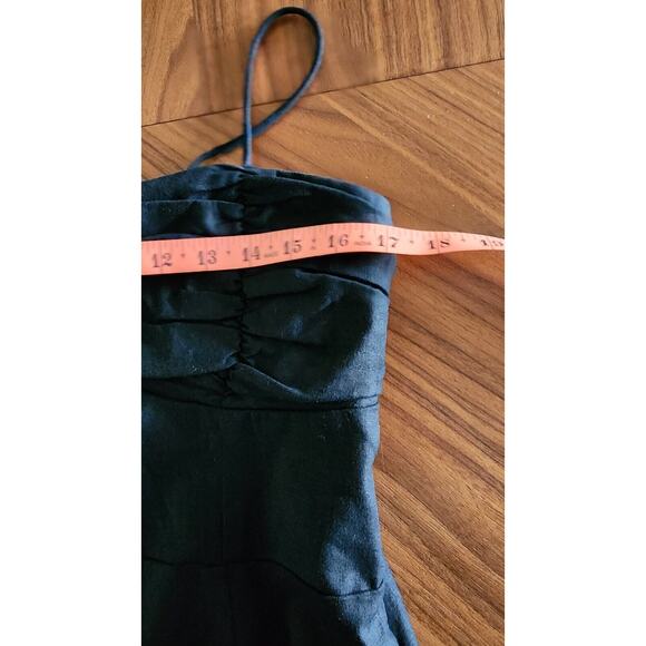 ZARA Linen Blend Strappy Keyhole Back Midi Dress in Black WOMEN'S XL - Picture 9 of 11